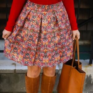 Maeve rosie pleated metallic skirt with pockets